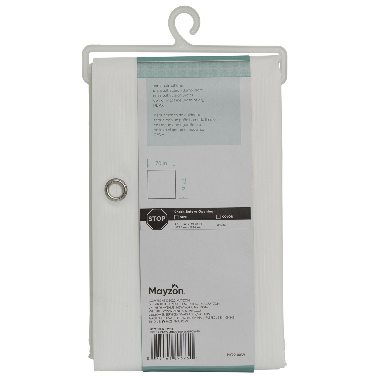 slide 4 of 4, ZENNA HOME Super Softy Shower Liner, White, 5.5 gauge