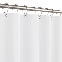 slide 5 of 13, ZENNA HOME Super Softy Shower Liner, White, 5.5 gauge