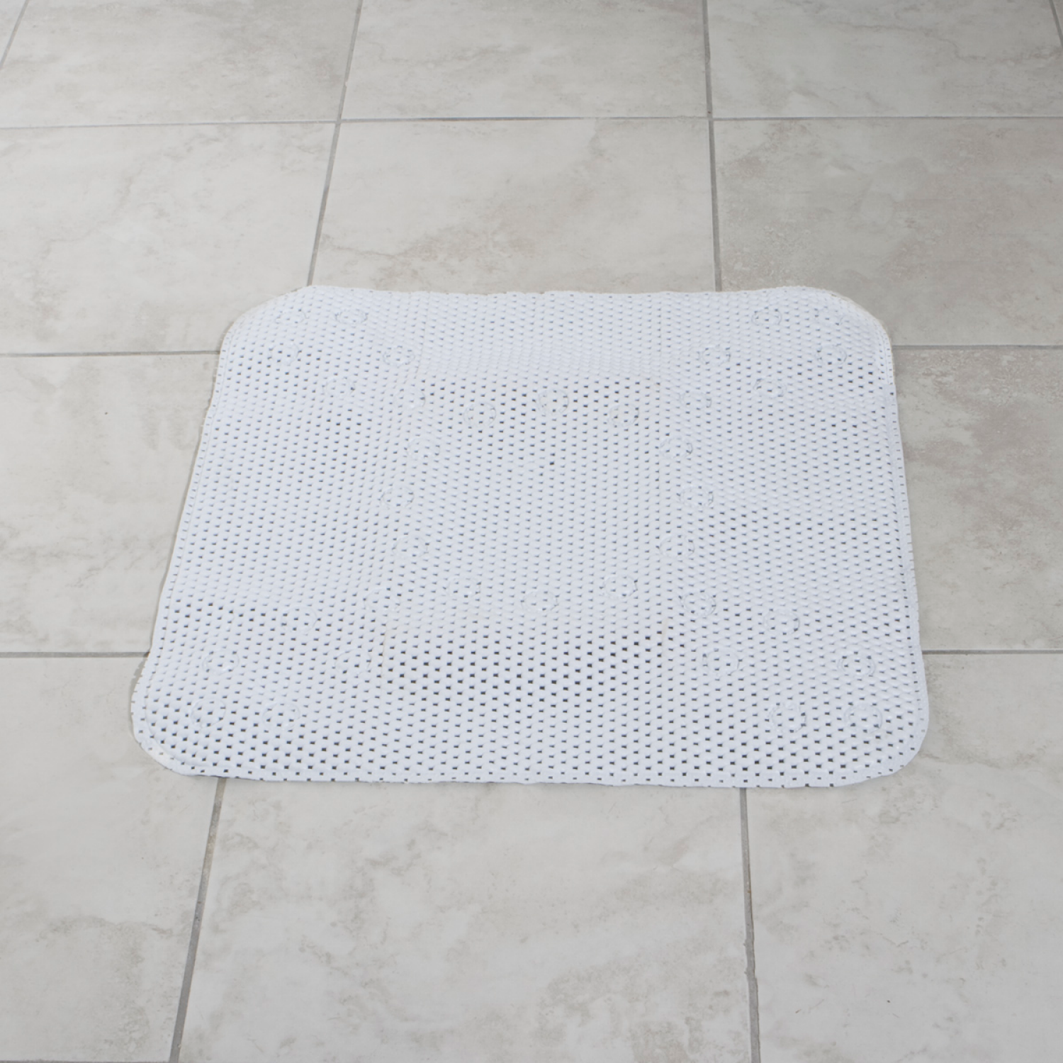 slide 1 of 3, ZENNA HOME Waffle Stall Tub Mat, White, 1 ct