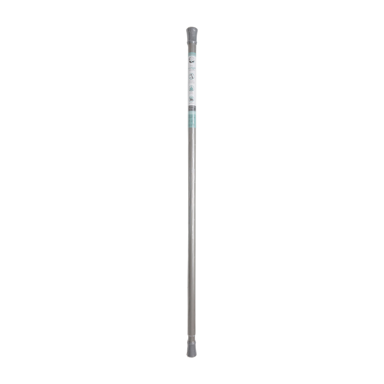 slide 2 of 3, Zenna Home EZ UP Shower Tension Rod, Brushed Nickel, 1 ct