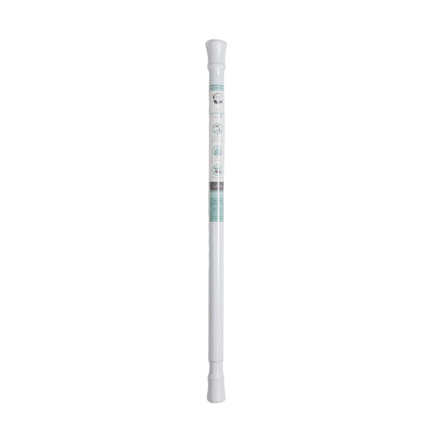 slide 3 of 3, ZENNA HOME EZ UP STALL Tension Rod, White, 1 ct
