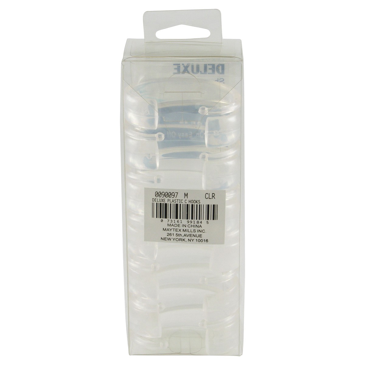 slide 2 of 2, ZENNA HOME Deluxe Plastic C Hook, Clear, 1 ct