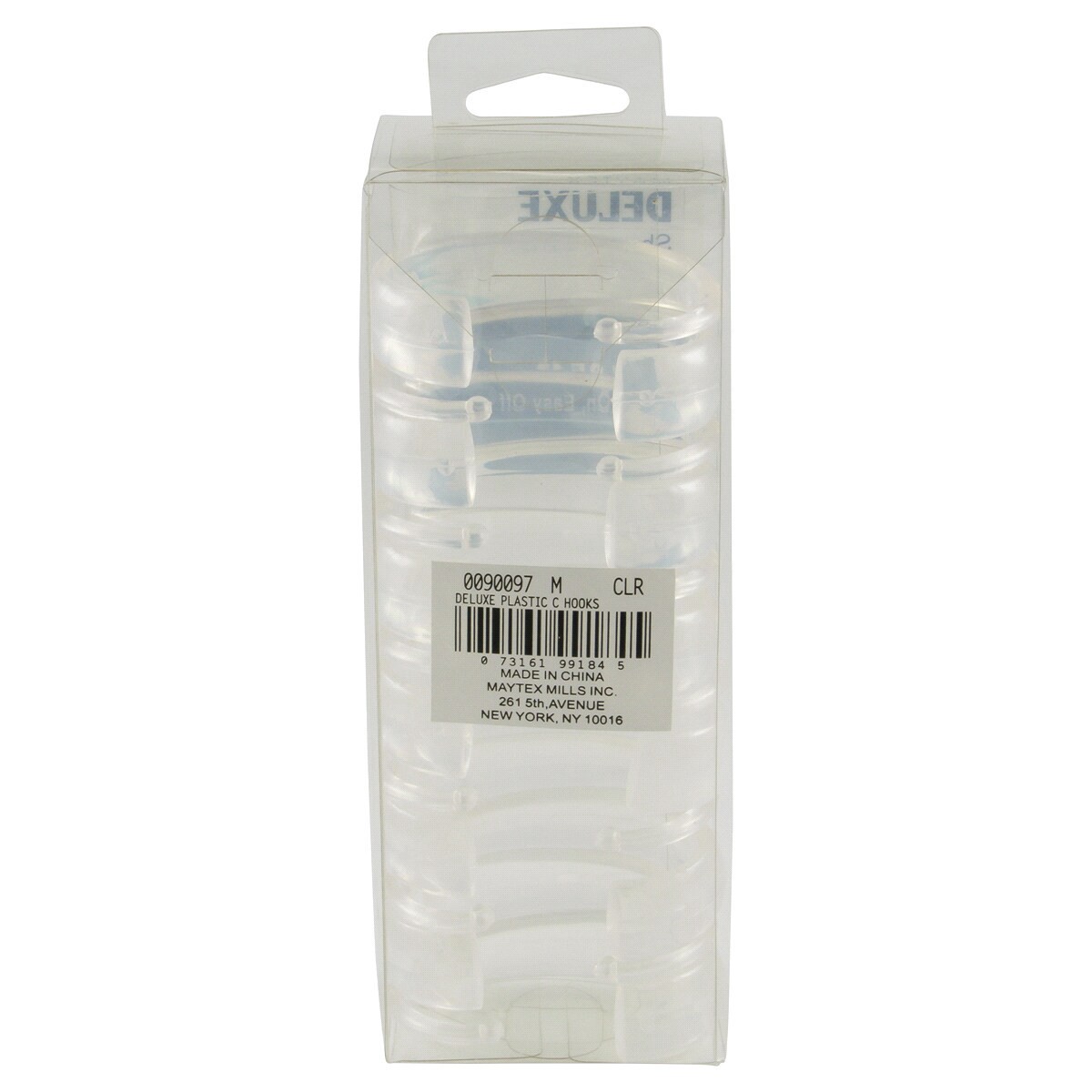 slide 2 of 2, ZENNA HOME Deluxe Plastic C Hook, Clear, 1 ct