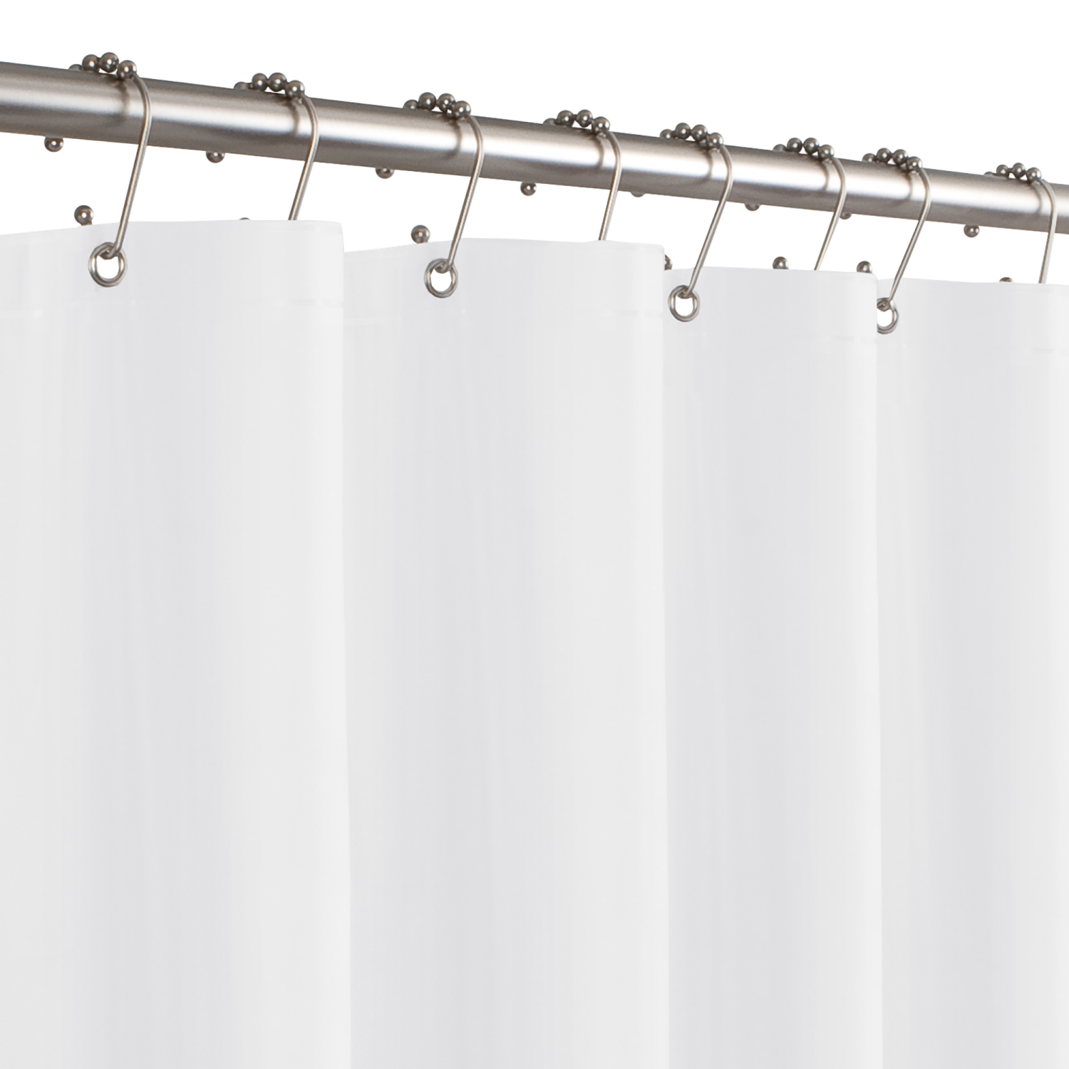 slide 2 of 4, Zenna Home Medium Weight Vinyl Shower Curtain Liner, 70 in x 71 in, White, 5 gauge