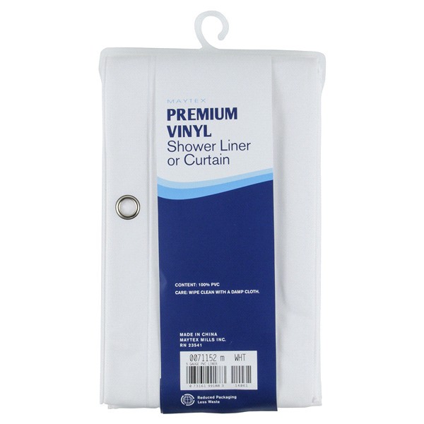 slide 4 of 5, ZENNA HOME PVC Shower Liner, White, 5 gram