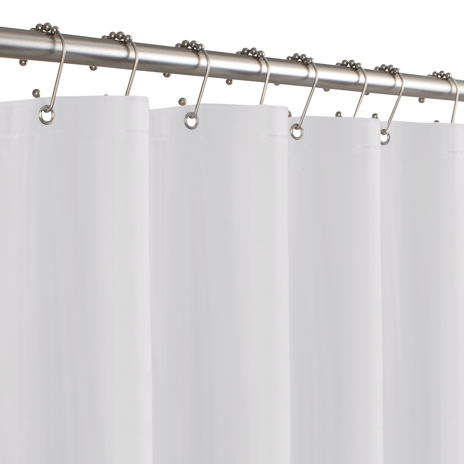 slide 2 of 4, Zenna Home Heavy Weight PEVA Shower Curtain Liner, 70 in x 71 in, Frosty, 8 gauge