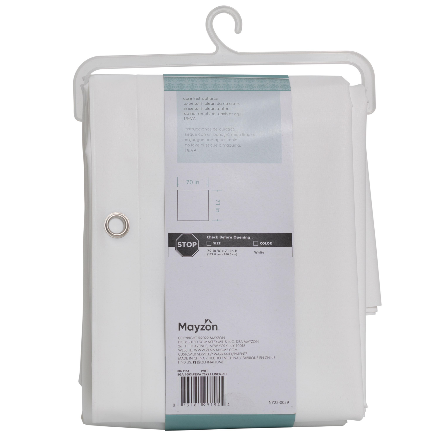 slide 4 of 4, ZENNA HOME Home 8G EVA Shower Liner, White, 8 gauge