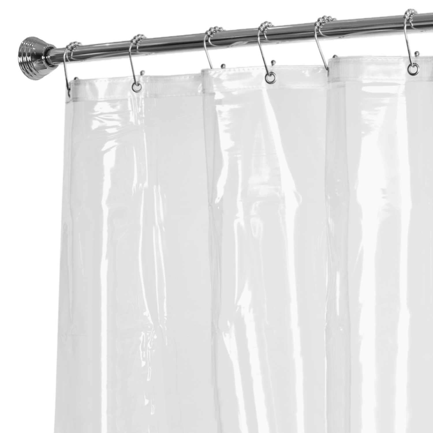 slide 2 of 4, Zenna Home Heavy Weight PEVA Stall Shower Liner, 54 in x 78 in, Clear, 8 gauge