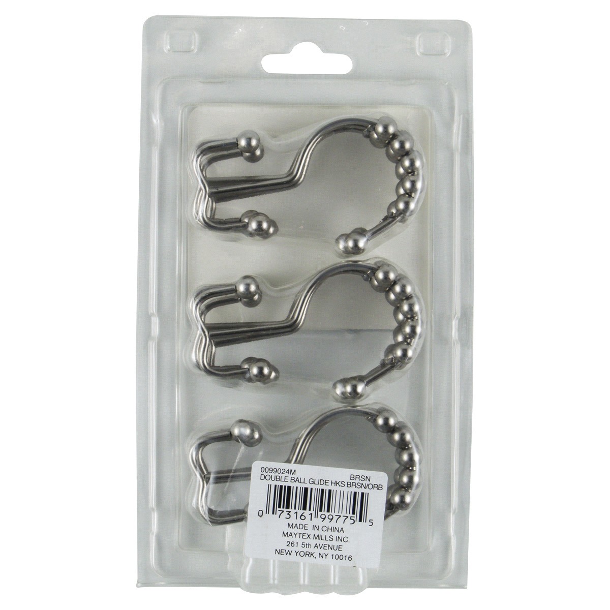 slide 2 of 2, Split Glide Shower Hook, Brushed Nickel, 1 ct