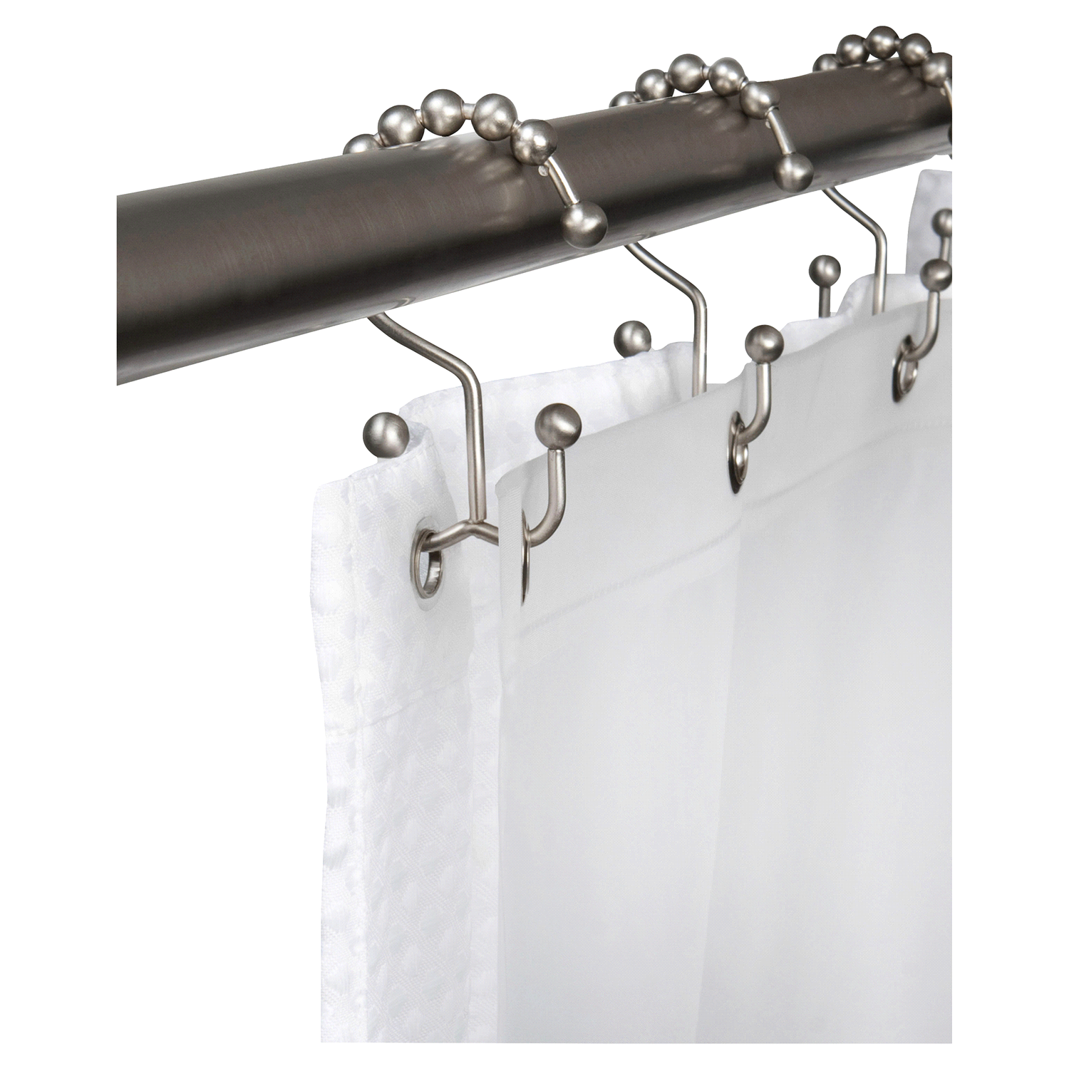 slide 1 of 2, Split Glide Shower Hook, Brushed Nickel, 1 ct
