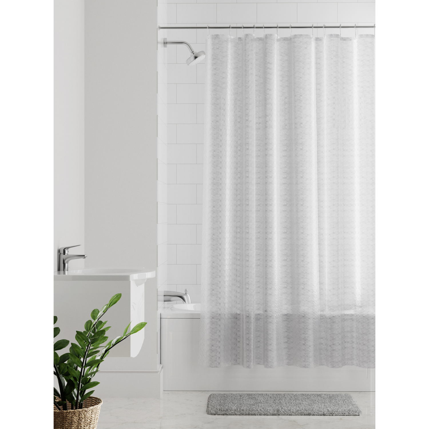 slide 1 of 5, Zenna Home Cubitz PEVA Shower Curtain 1 ea, 1 ct