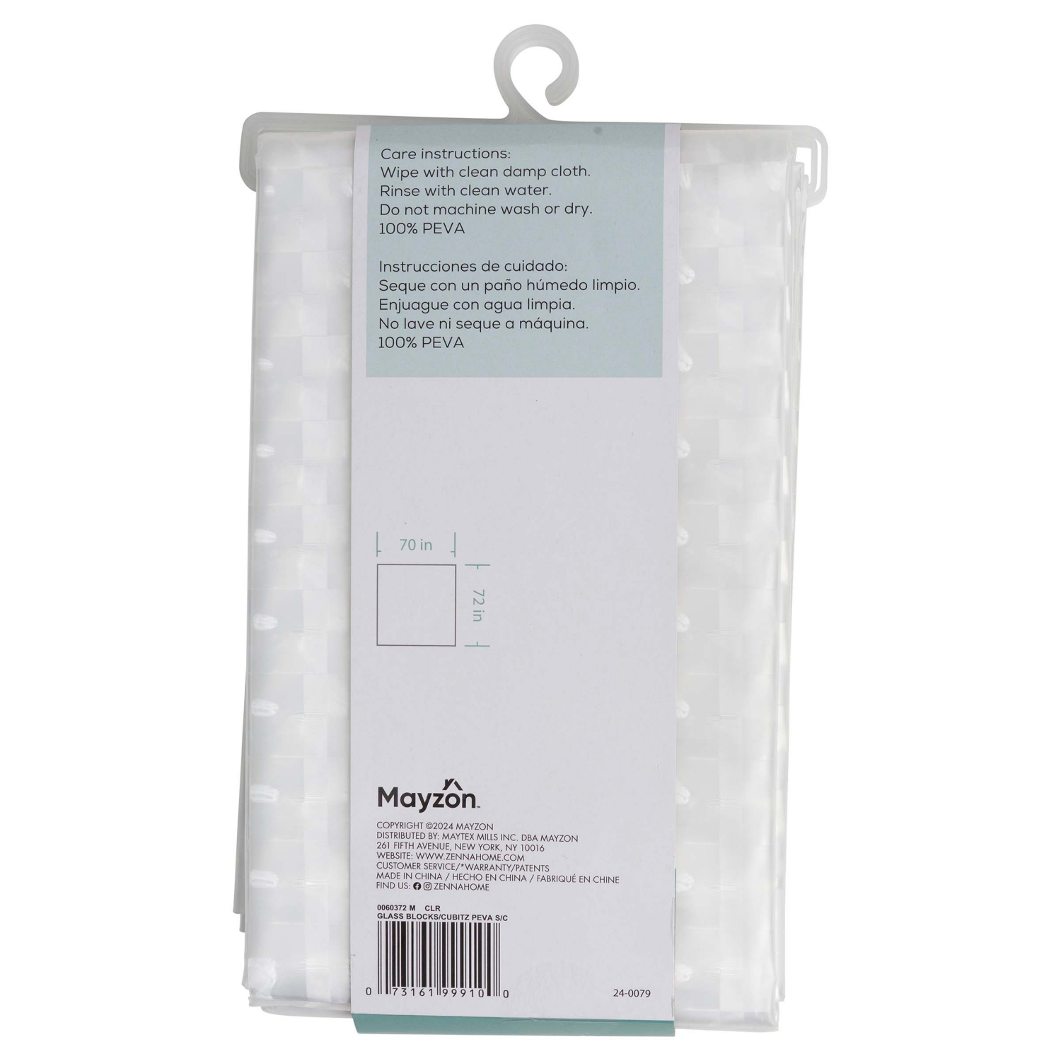 slide 4 of 5, Zenna Home Cubitz PEVA Shower Curtain 1 ea, 1 ct