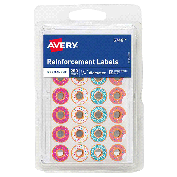 slide 1 of 1, Avery Fashion Donut Reinforcements, 1 ct