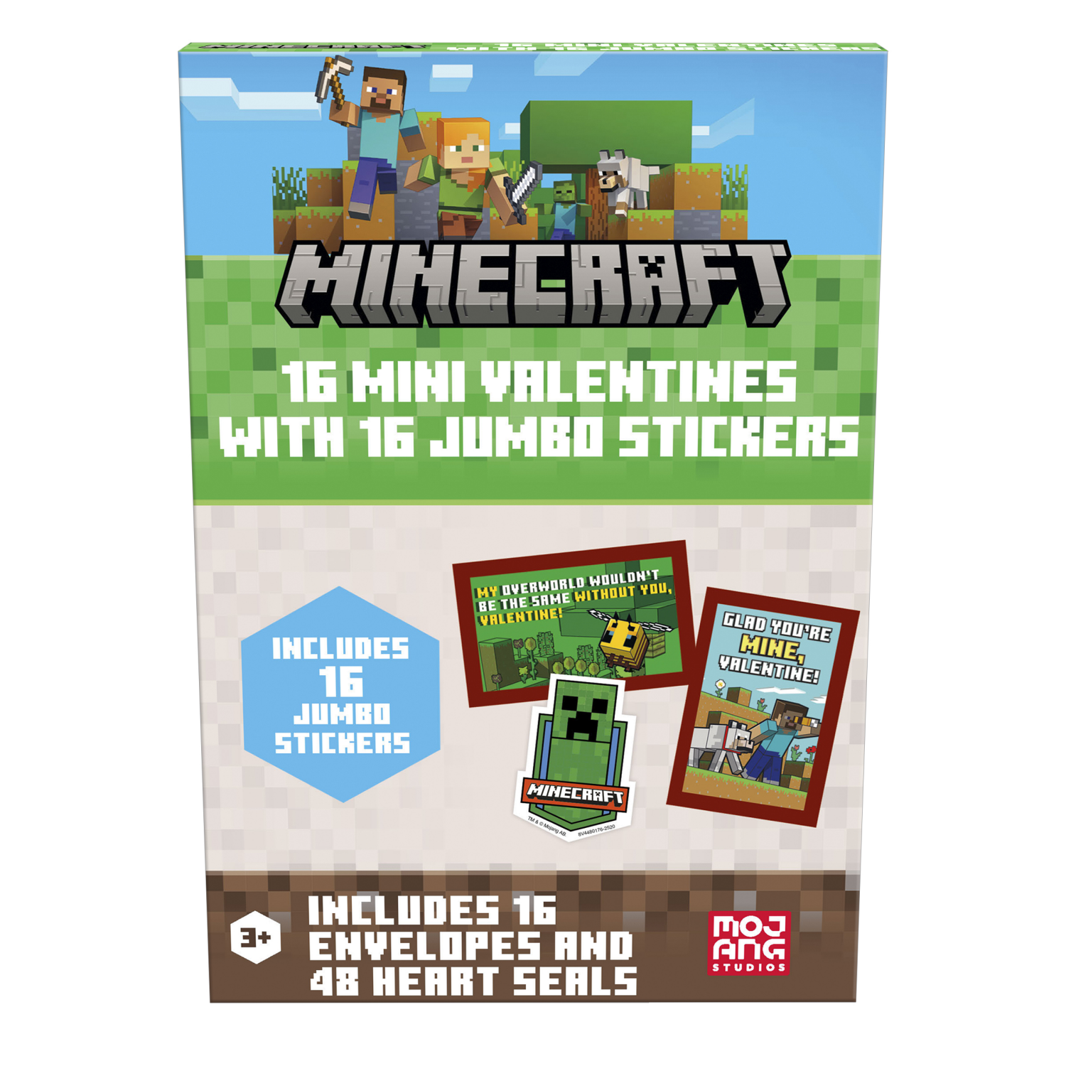 slide 1 of 1, Valentine Cards, Minecraft, 16 Count, 16 ct
