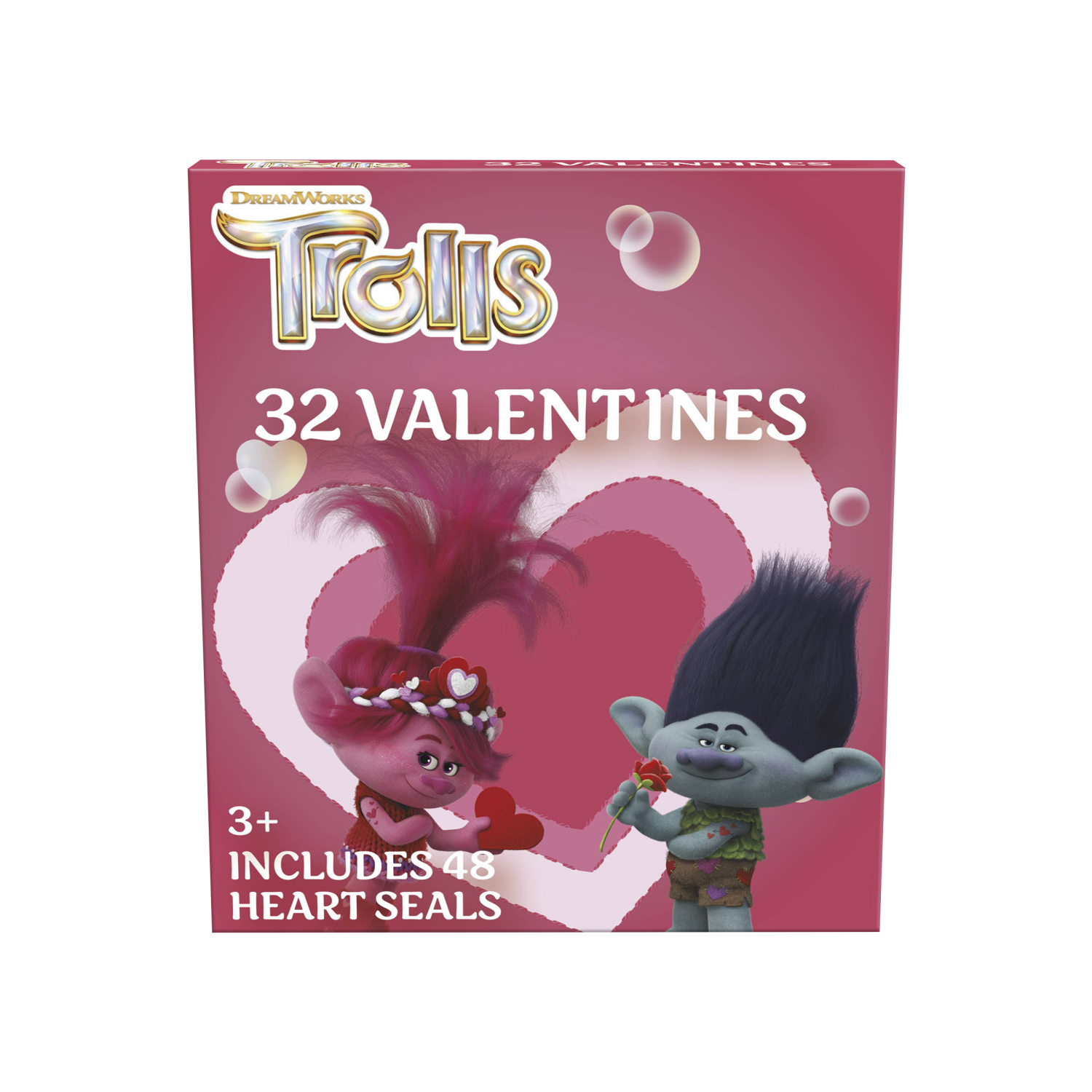 slide 1 of 1, Valentine Cards, Trolls, 32 Count, 32 ct