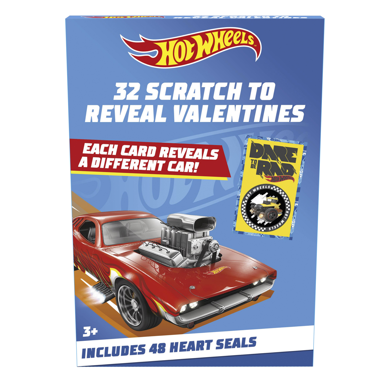 slide 1 of 1, Valentine Cards, Hot Wheels, 32 Count, 32 ct
