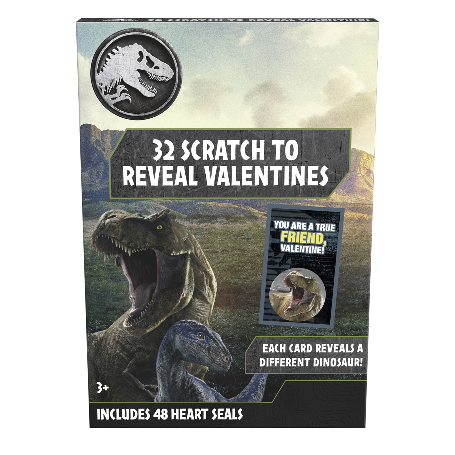 slide 1 of 1, Valentine Cards, Jurassic World, 32 Count, 32 ct