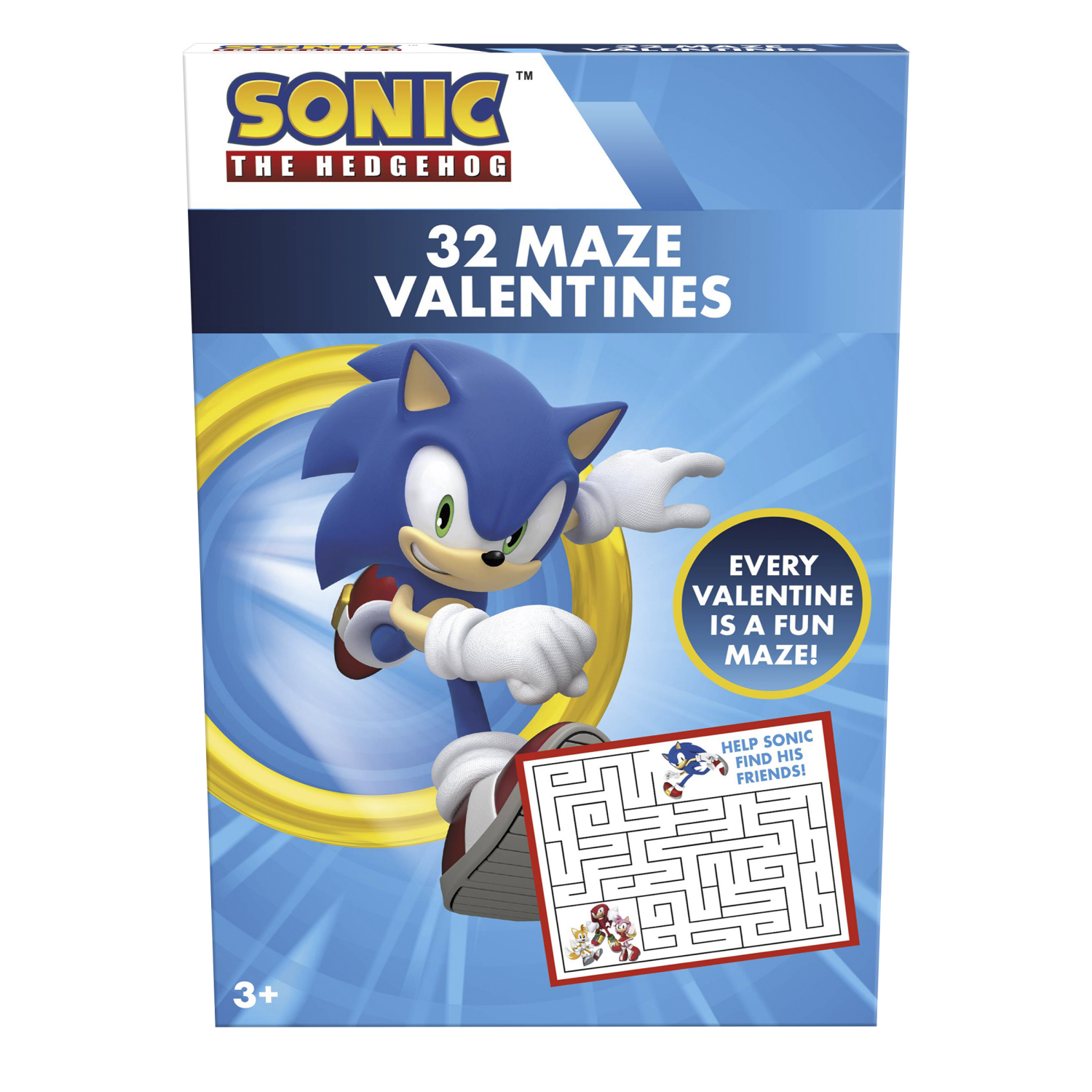 slide 1 of 1, Valentine Cards, Sonic, 32 Count, 32 ct