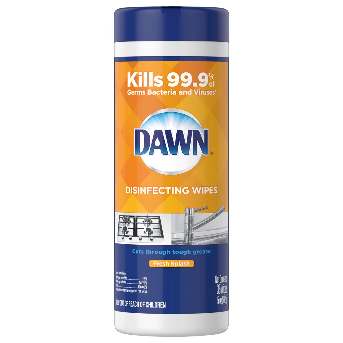 slide 1 of 4, Dawn Disinfecting Wipes, Fresh Scent, 35 count, 35 ct