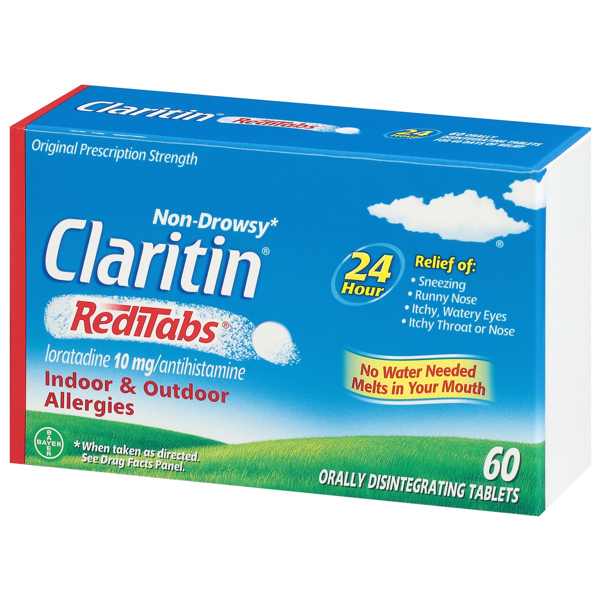 slide 7 of 9, Claritin RediTabs Non-Drowsy 10 mg Original Prescription Strength Allergy 60 Tablets, 60 ct