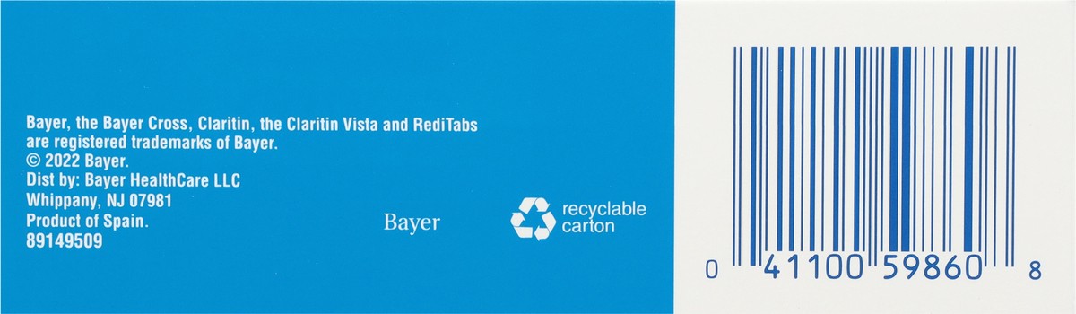 slide 4 of 9, Claritin RediTabs Non-Drowsy 10 mg Original Prescription Strength Allergy 60 Tablets, 60 ct