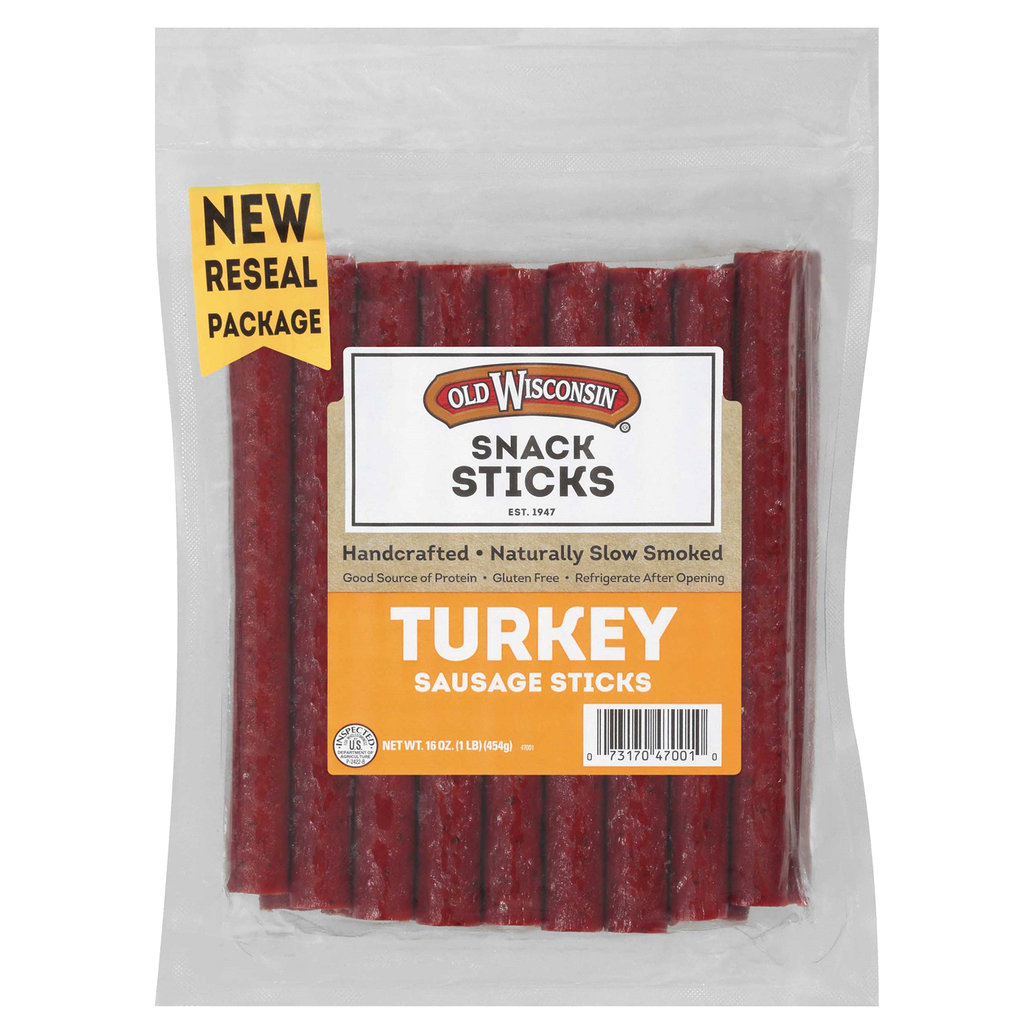 slide 1 of 2, Old Wisconsin Turkey Sausage Sticks - 16 oz, 16 oz