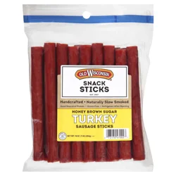 Old Wisconsin Turkey Sausage Honey Brown Sugar Snack Sticks 16 oz