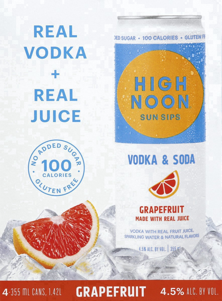 slide 20 of 30, High Noon Grapefruit Vodka & Soda, 4 ct; 12 fl oz
