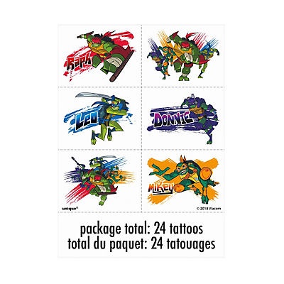 slide 1 of 1, Unique Industries Teenage Mutant Ninja Turtles Tattoos, 24 ct