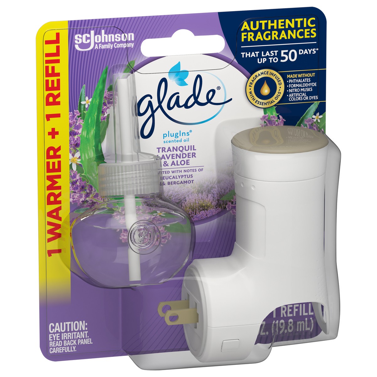 slide 3 of 5, Glade PlugIns Scented Oil Starter kit, Air Freshener, Tranquil Lavender & Aloe, 1.34 oz, 0.67 fl oz