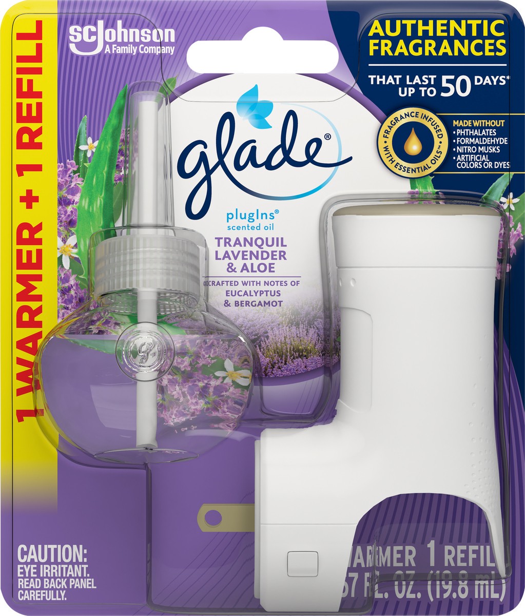 slide 2 of 5, Glade PlugIns Scented Oil Starter kit, Air Freshener, Tranquil Lavender & Aloe, 1.34 oz, 0.67 fl oz