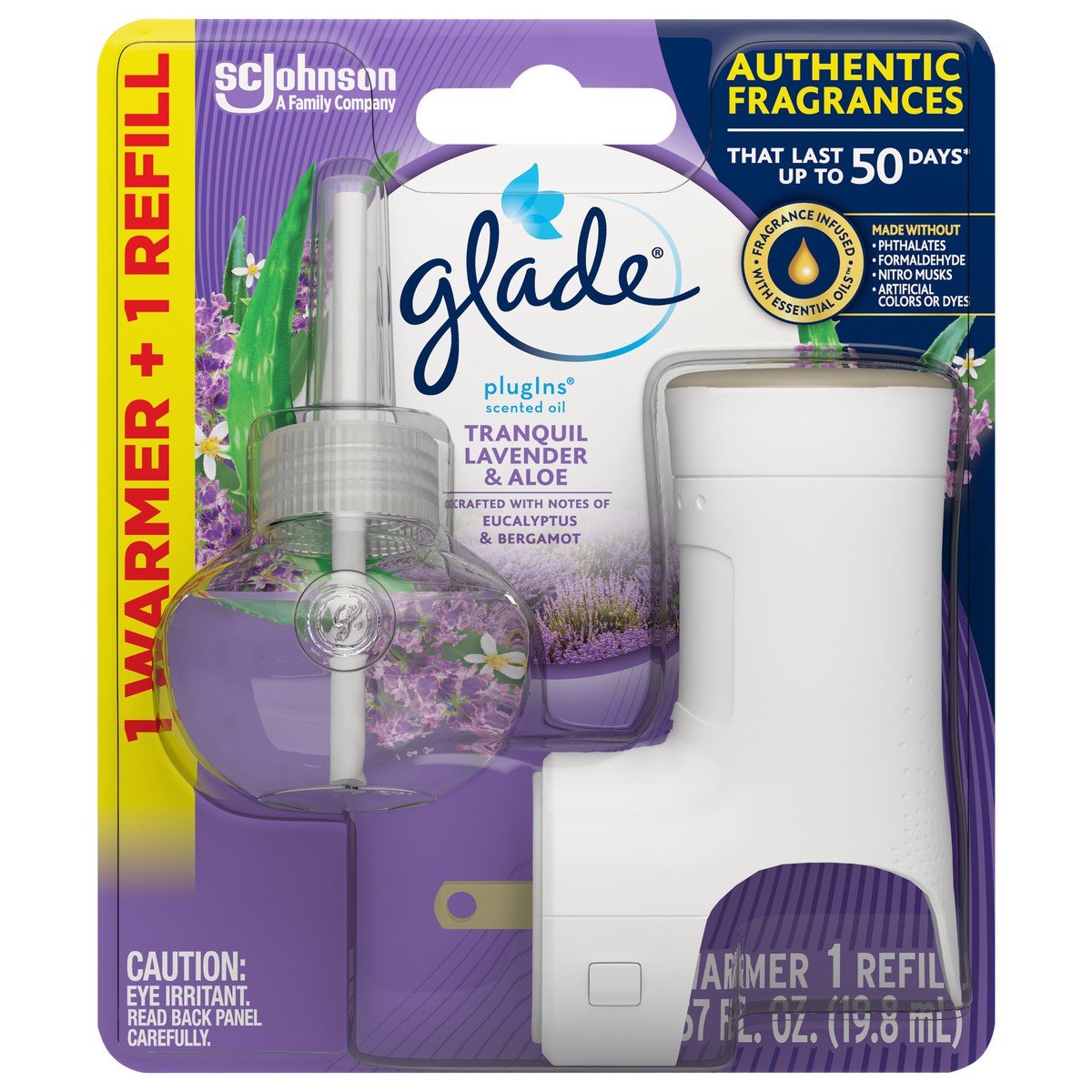 slide 1 of 5, Glade PlugIns Tranquil Lavender & Aloe Scented Oil Warmer 1 ea, 0.67 fl oz