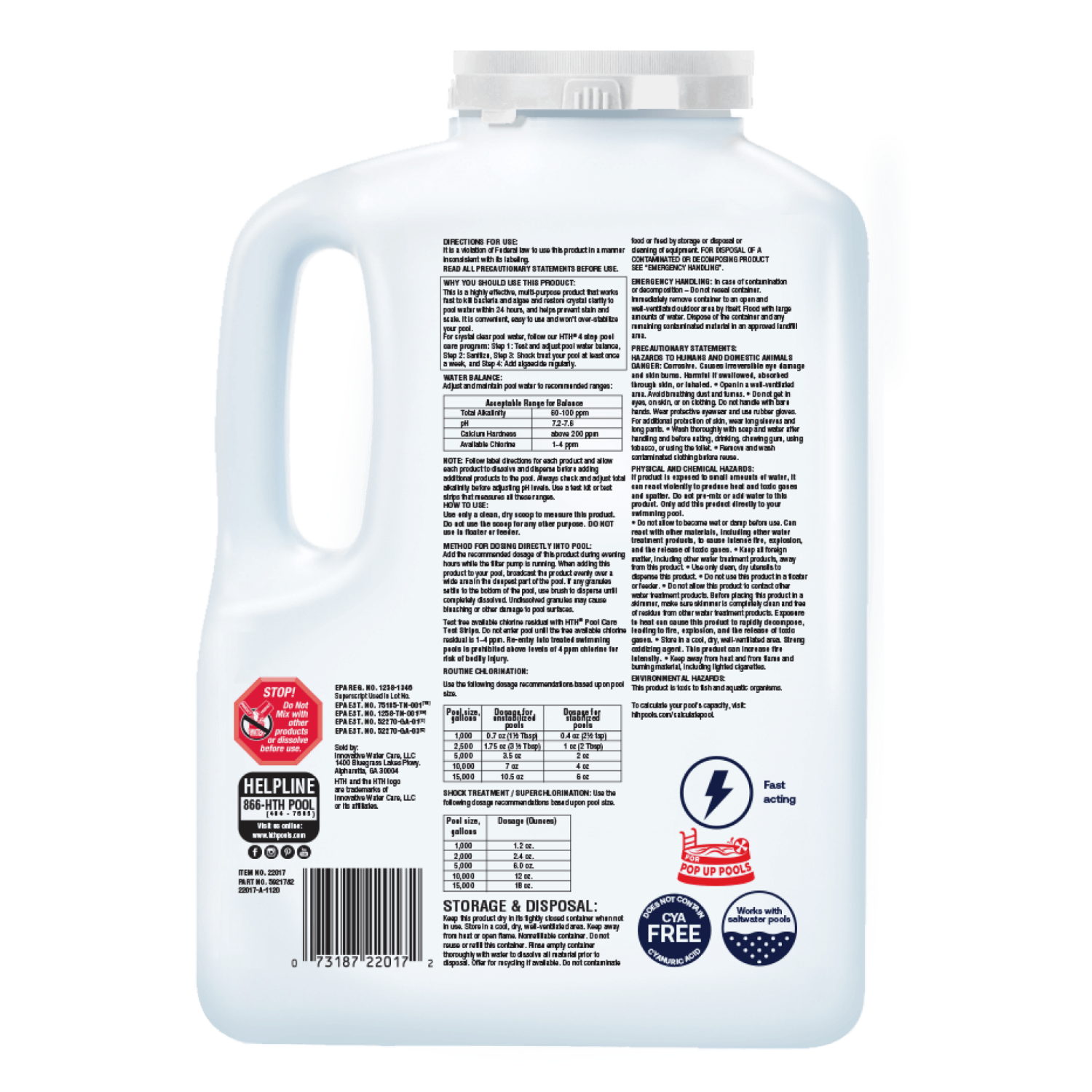 slide 2 of 2, hth Pool Chlorine Granules Ultra, 5 lb