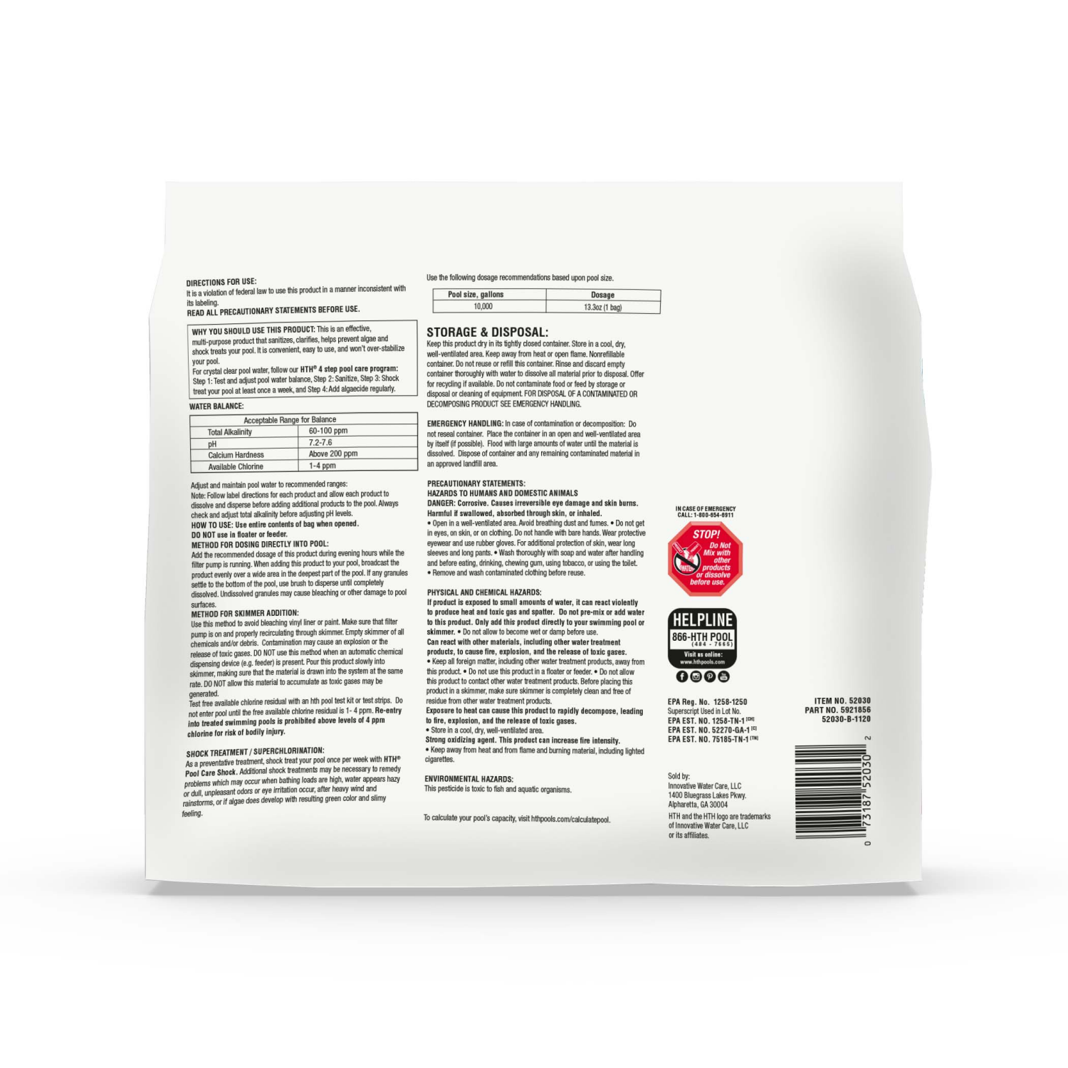 slide 2 of 2, HTH Pool Care Shock, 6 ct; 13.3 oz