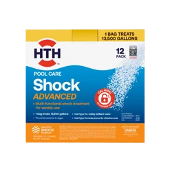 HTH Pool Care Shock Advanced, Prevents Bacteria & Algae, Cal Hypo Formula (Pack of 12)