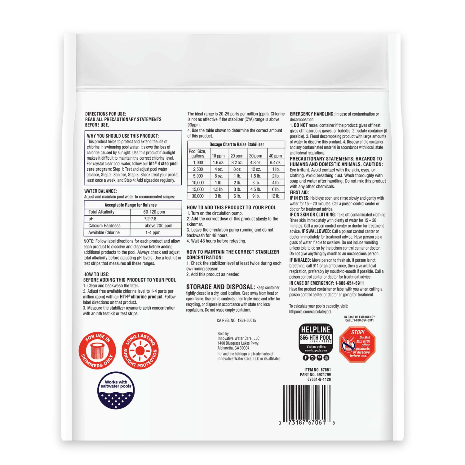 slide 2 of 2, HTH Pool Care Chlorine Stabilizer, 4 lb