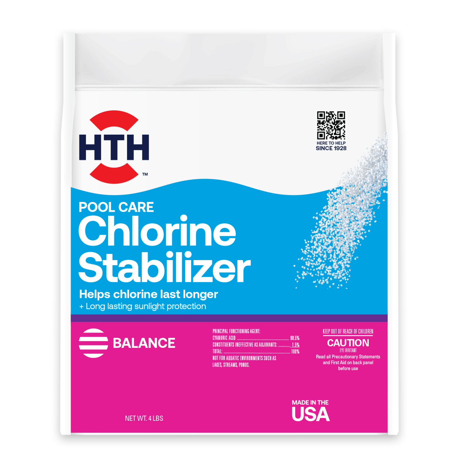 slide 1 of 2, HTH Pool Care Chlorine Stabilizer, 4 lb