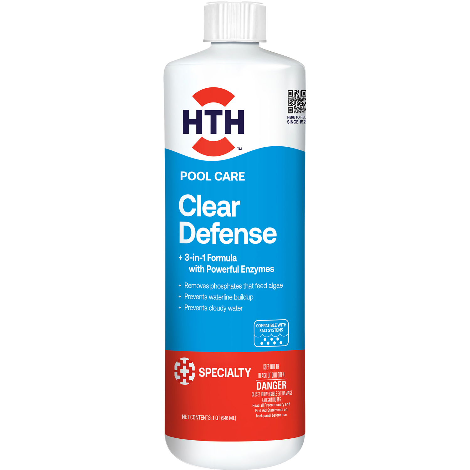 slide 1 of 2, hth Pool Clear Defense 1 Quart, 1 qt