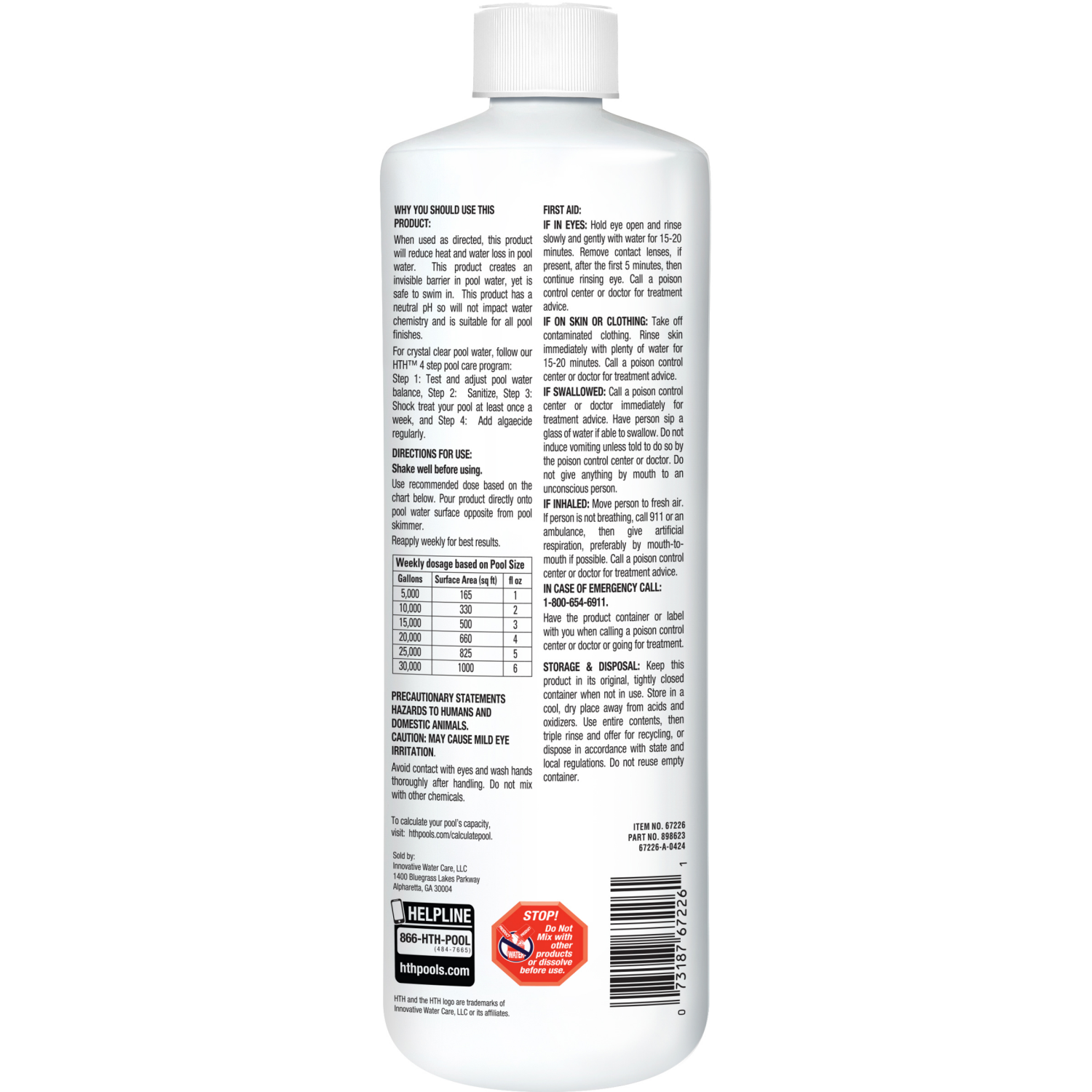 slide 2 of 2, hth Pool Liquid Solar Blanket 1 Quart, 1 qt