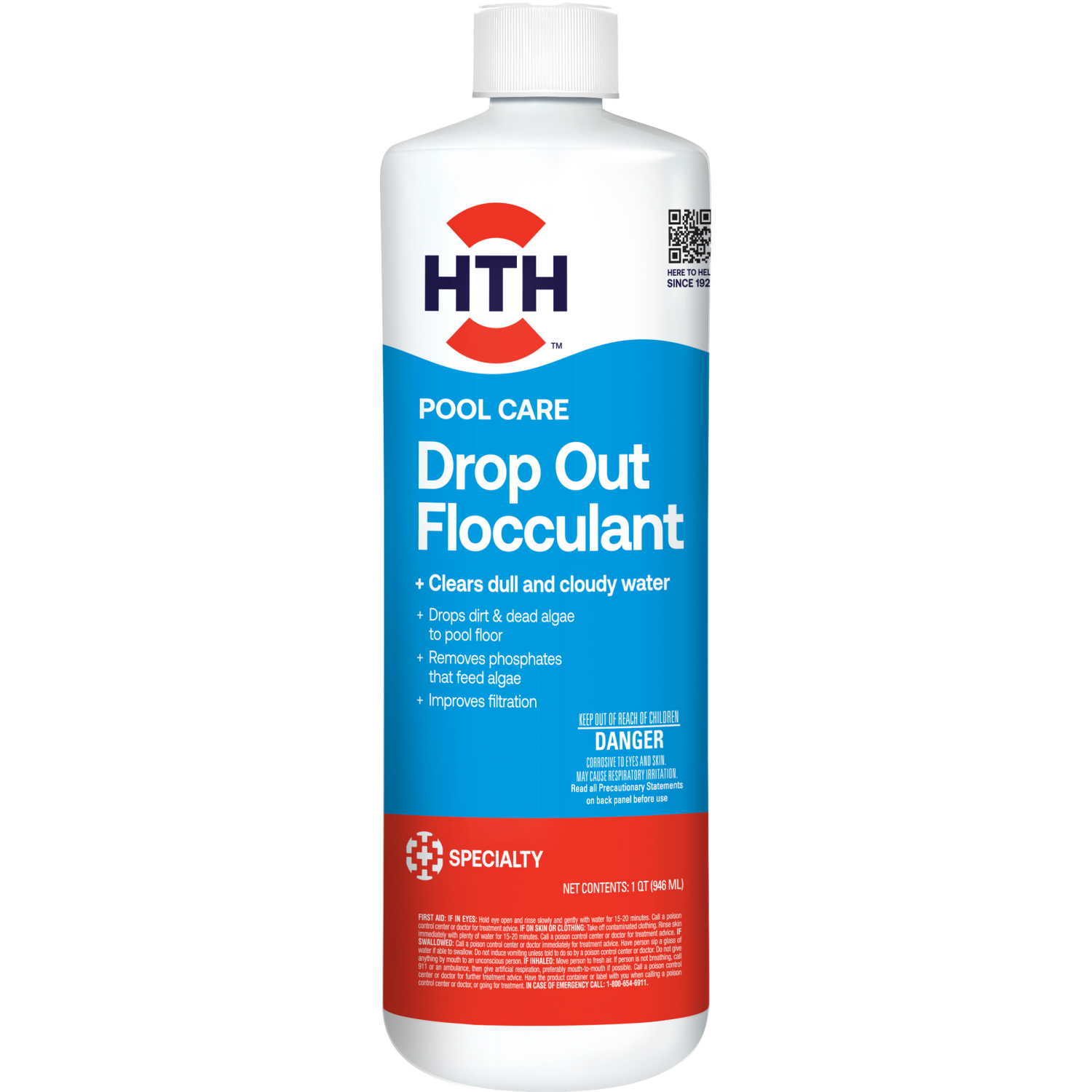 slide 1 of 2, hth Pool Drop Out Flocculant 1 Quart, 1 qt