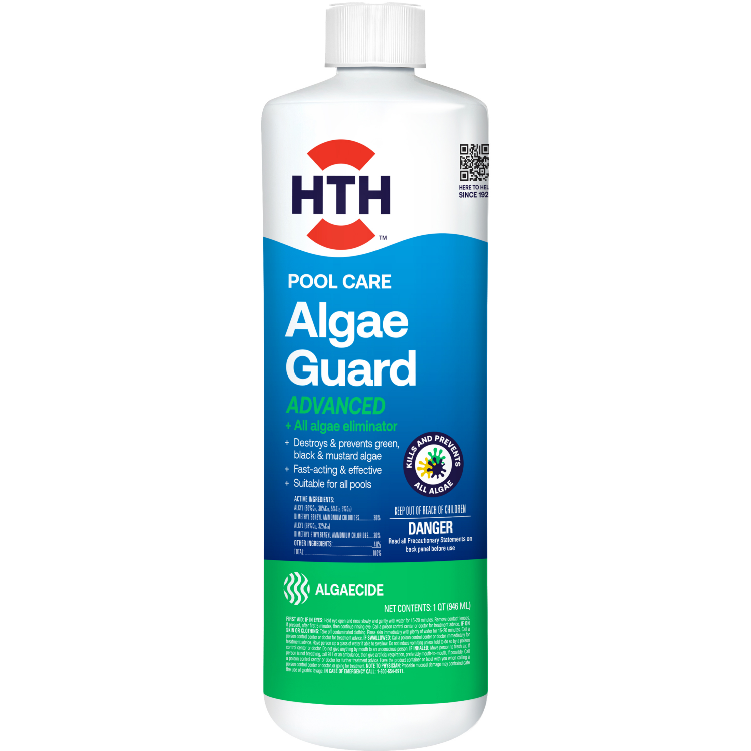 slide 1 of 2, hth Pool Algae Guard Advanced 1 Quart, 1 qt