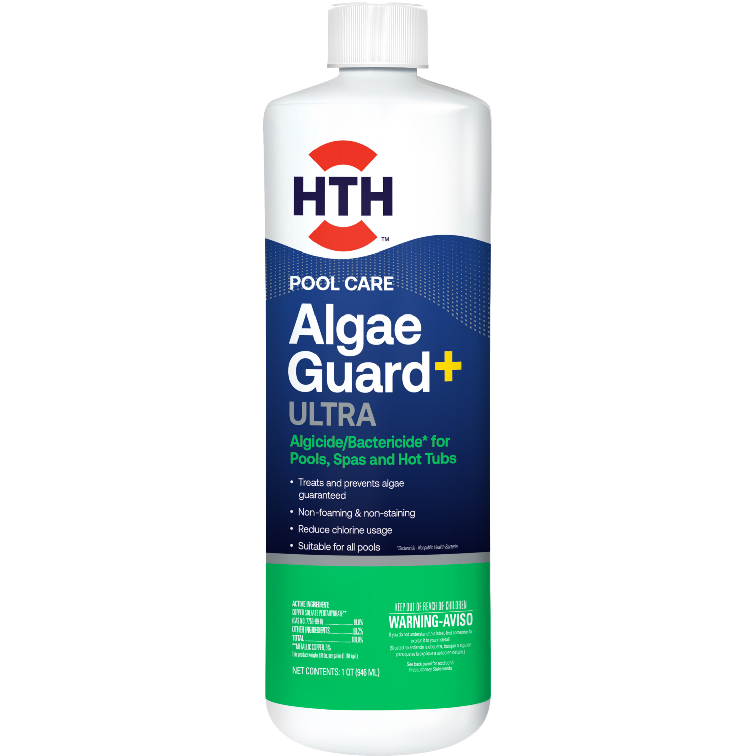 slide 1 of 2, hth Pool Algae Guard +Ultra 1 Quart, 1 qt