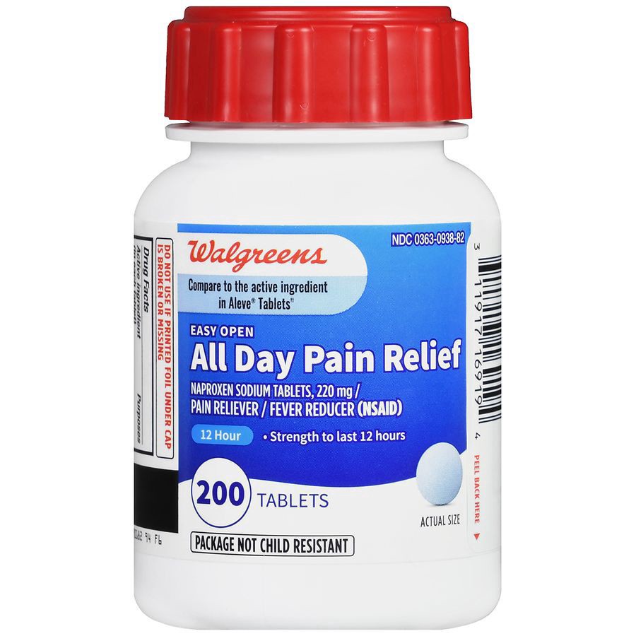slide 2 of 5, Walgreens All Day Pain Relief Tablets 220 Mg, 200 ct