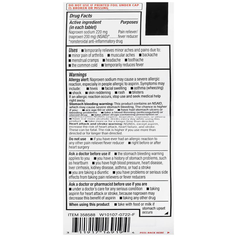 slide 3 of 5, Walgreens All Day Pain Relief Tablets 220 Mg, 200 ct