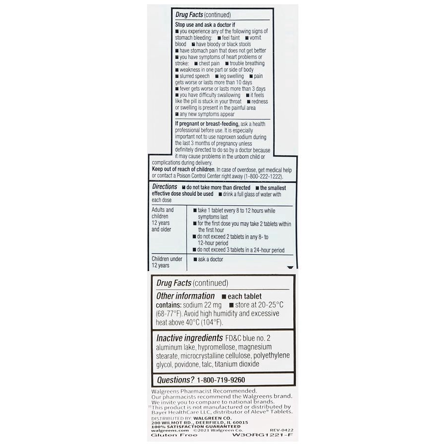 slide 4 of 5, Walgreens All Day Pain Relief Tablets 220 Mg, 200 ct