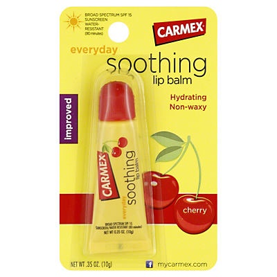 slide 1 of 1, Carmex Everyday Soothing Cherry Lip Balm, 0.35 oz