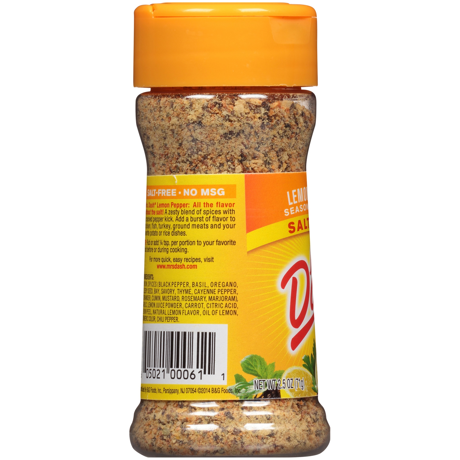 slide 6 of 6, Dash Lemon Pepper Salt-Free Seasoning Blend 2.5 oz. Shaker, 2.5 oz