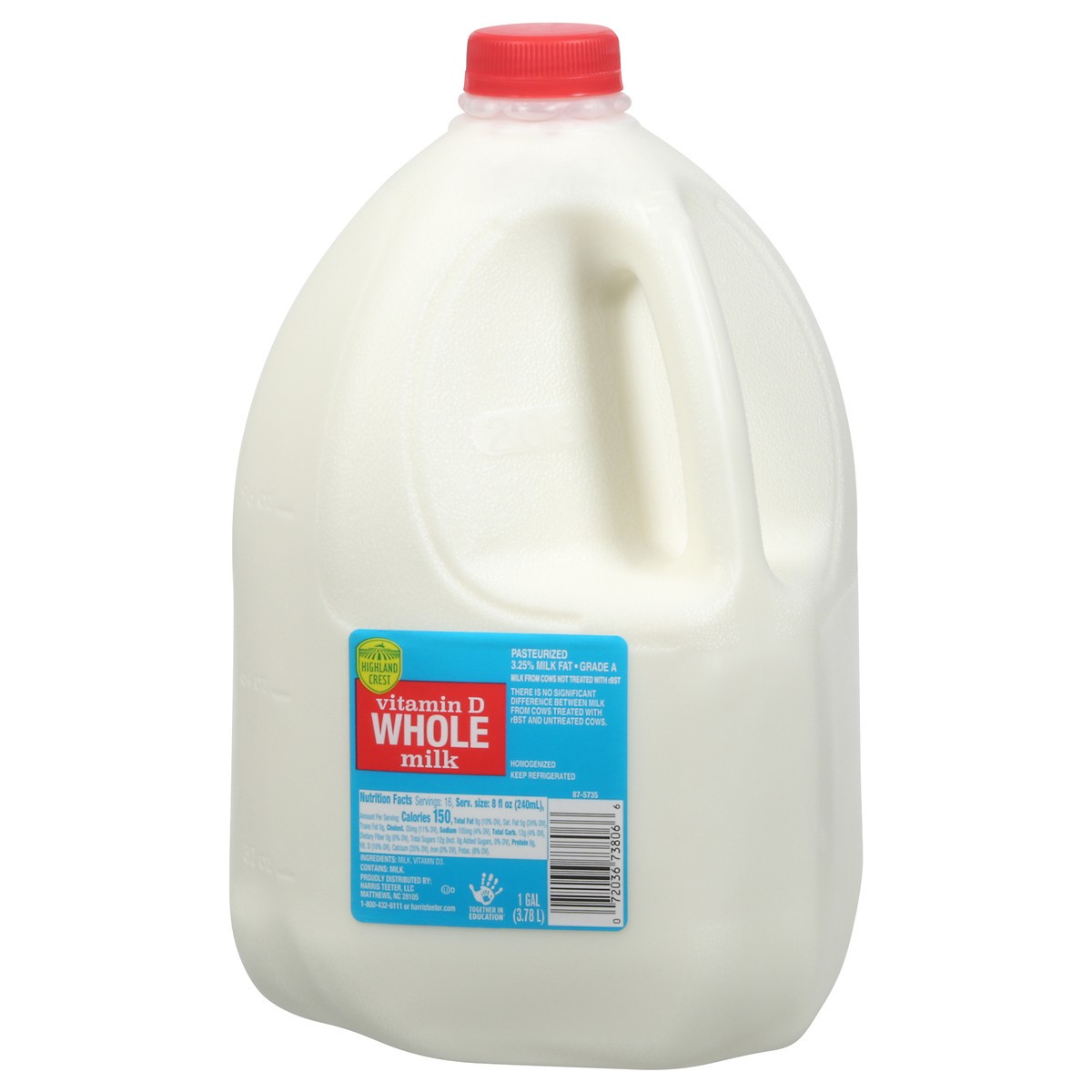 slide 7 of 9, Highland Crest Vitamin D Whole Milk 1 gal, 1 gal