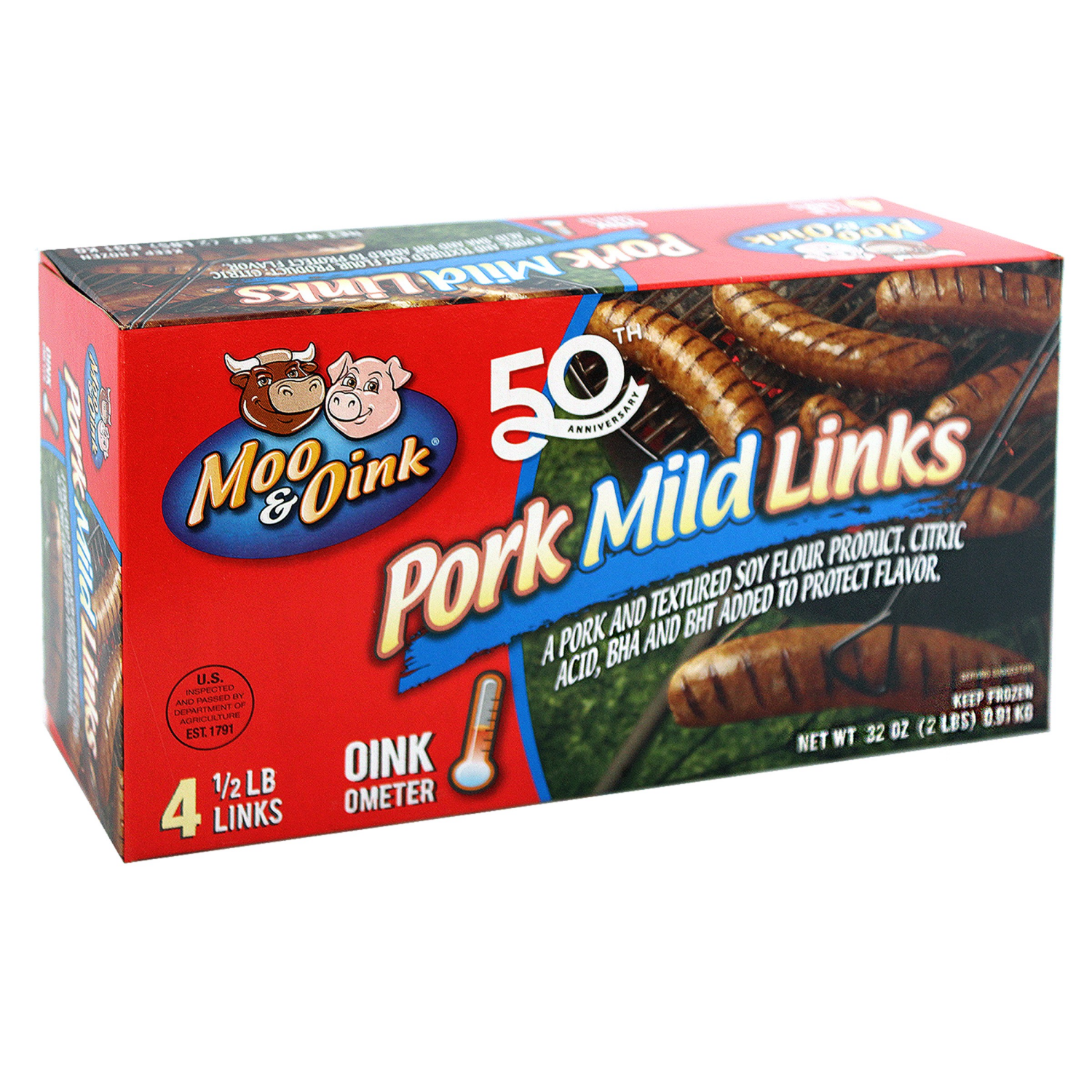 slide 1 of 4, Moo & Oink Pork Mild Links, 4 ct, 4 ct