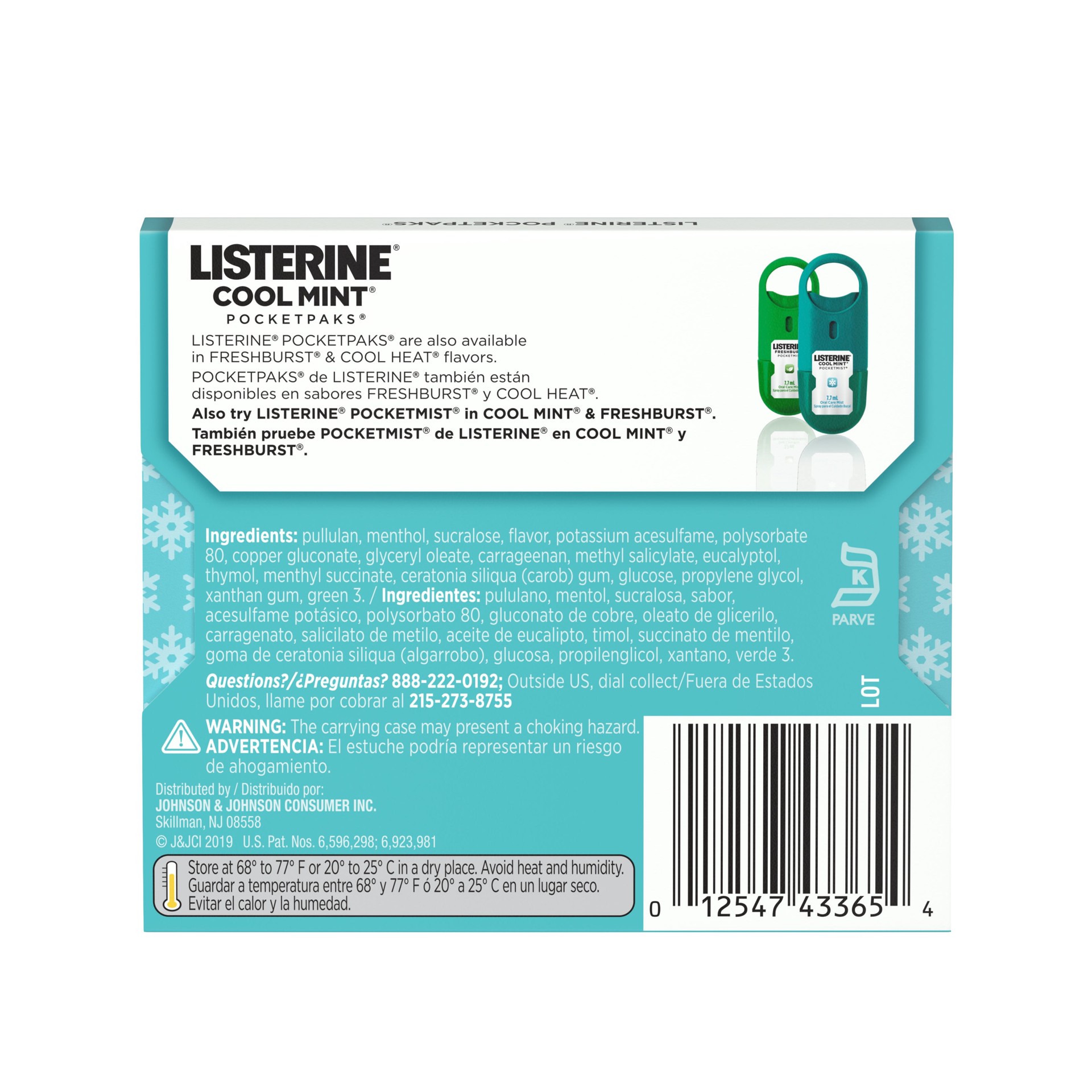 slide 4 of 9, Listerine Cool Mint PocketPaks Portable Breath Strips for Bad Breath, Fresh Breath Strips Dissolve Instantly to Kill 99% of Bad Breath Germs* On-the-Go, Cool Mint, 24-Strip Pack, 24 ct